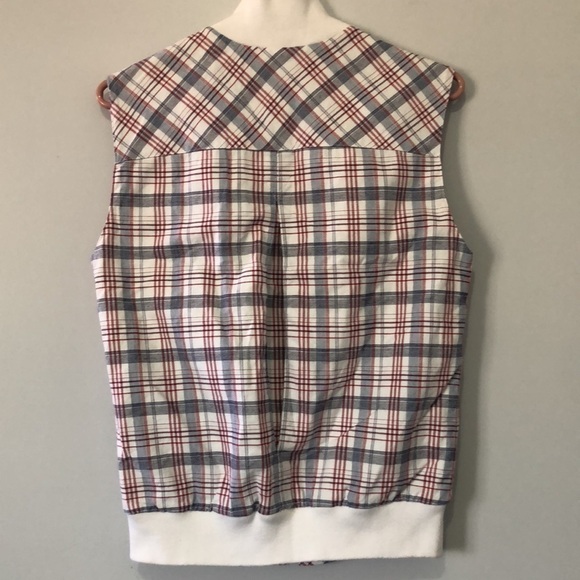 LELA Designs Organic Cotton Plaid Vest, M - Picture 4 of 9